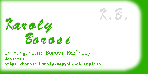 karoly borosi business card